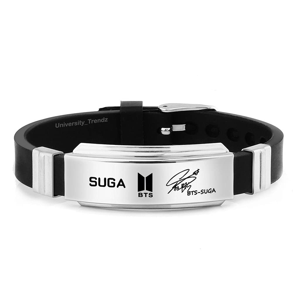 See full amazon price history chart for University Trendz Unisex BTS Stainless Steel Bracelet - Suga Signature Printing Silicon Wristband for Boys & Girls University Trendz Unisex BTS Stainless Steel Bracelet - Suga Signature Printing Silicon Wristband for Boys & Girls (B09HKV52RS) Amazon Price History, Amazon Price Tracker