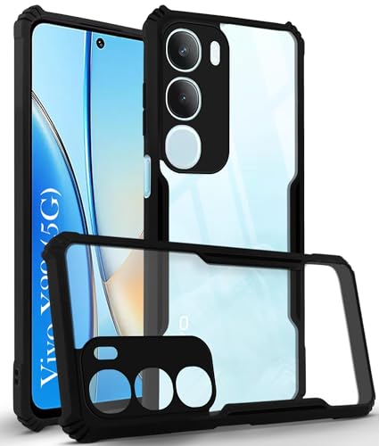 Image of Jkobi Back Case Cover for Vivo Y29 (Shockproof with Polycarbonate Clear Panel | Professional Black)