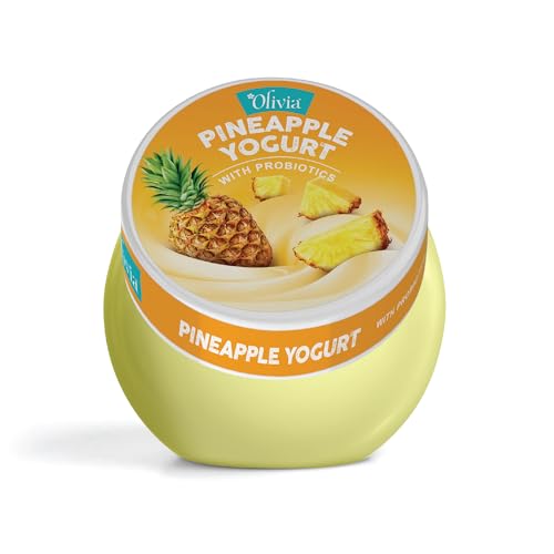 Image of Olivia Pineapple Yogurt with Probiotics for Skin, 200g | Enriched with Bromelain for Gentle Exfoliation, Long-Lasting Moisturisation, Skin Enhancing & Nourishment | Lightweight, Non-Greasy Formula