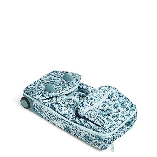 Vera Bradley Women's Recycled Lighten Up ReActive Foldable Duffel Rolling Suitcase, Cloud Floral, One Size