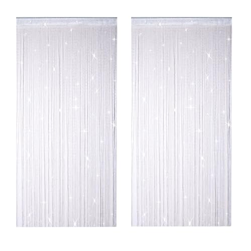 QHSXMQ 2 Stück Fadenvorhang Fliegenschutz Terrassentür 100 x 200cm...
