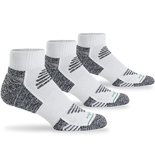 Burlington Mens Active Quarter Top 3 Pair Pack Casual Sock, White - Pair Pack, One Size Us #TOP12