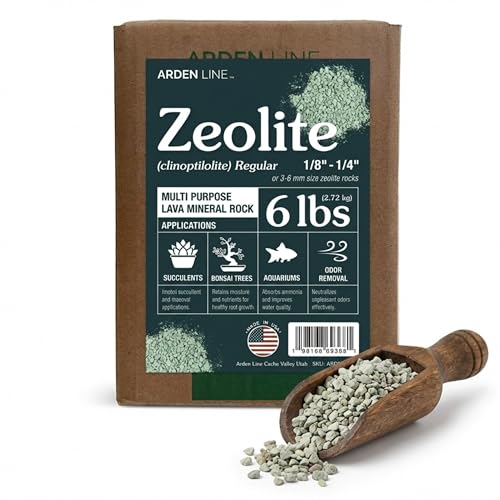 Arden Line Zeolite Regular 6 lbs Clinoptilolite 1/81/4 (36 mm) Soil Amendment for Succulents Bonsai & Plants Improves Drainage and Moisture Balance Decorative and Aquarium Use