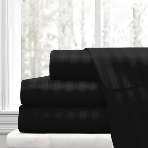 Parure de lit simple en satin noir de qualité hôtelière réversible - 6
