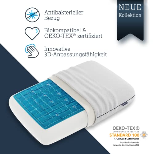 New Generation - Technogel Original Deluxe Orthopädisches Nackenstütz-Kopfkissen Antibakteriell,HWS-Gel-Kissen für Rücken-& Seitenschläfer inkl. Kissenbezug - Image 5
