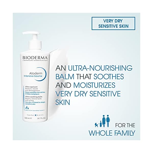 Bioderma Atoderm Intensive Balm, Intensely Nourishing Body Cream, Soothes discomfort, for Very Dry Sensitive Skin, 16.7 Fl Oz
