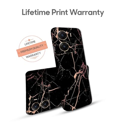 Image of COLORflow Polycarbonate Back Cover Compatible with Vivo V29E 5G | Beautiful Black Golden Marble | Designer Printed Hard CASE Bumper Back Cover Compatible with Vivo V29E 5G