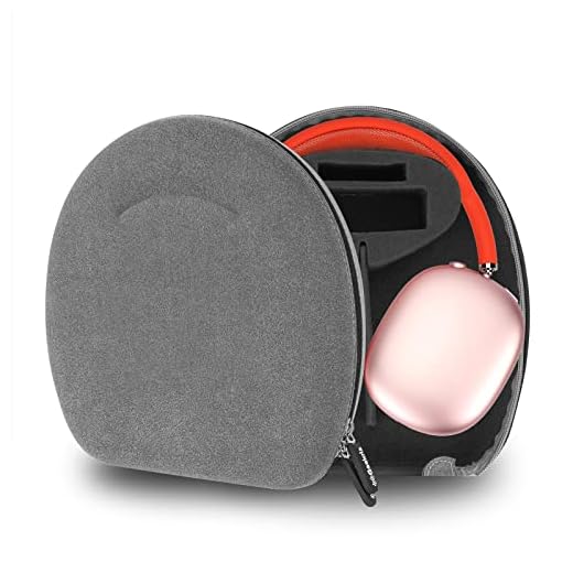 Geekria UltraShell-skyddsfodral, kompatibelt med AirPods Max-hörlurar, sätter omedelbart hörlurarna i viloläge, ersättnings-hårt fodral med kabelförvaring (grå)