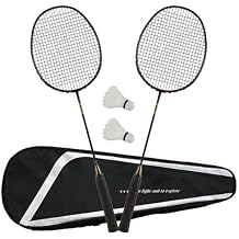 Badminton Racket Set of 2,Professional Training Carbon Fiber Double Racket for Men and Women,with 2 Racquets,2 Shuttlecocks,1 Carrying Bag,Perfect for Outdoor Games Gym