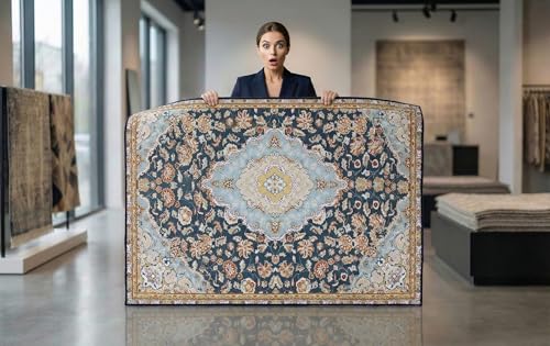 Image of BLUSH & BLOOM 5 x 7 Feet Area Rugs Washable Rug: Large Modern Abstract Living Room Rug Soft Anti-Skid Thin Carpet Indoor Floor Non-Shedding Carpets for Bedroom Dining Farmhouse Nursery Home Office