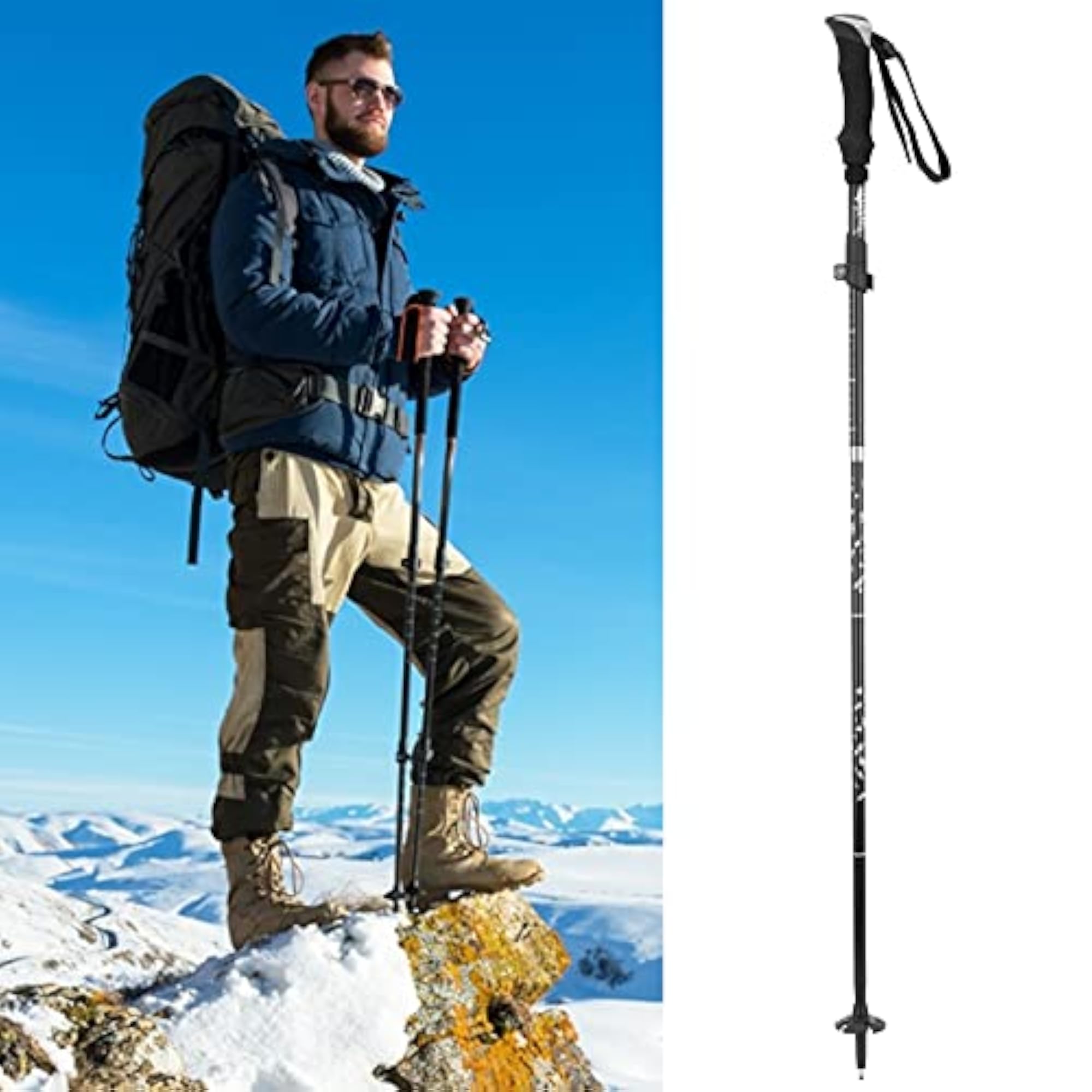 Adjustable Non-Slip Hiking Stick for Outdoor Activities
