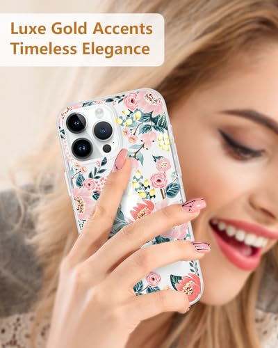 Coque iPhone 15 Pro fleur rose Scorpify antichoc 3m transparente - 3