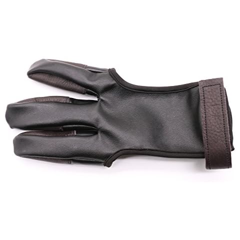 Nachvorn Archery Leather Shooting Protect Gloves,3 Finger Design Fits Either Hand M Cover
