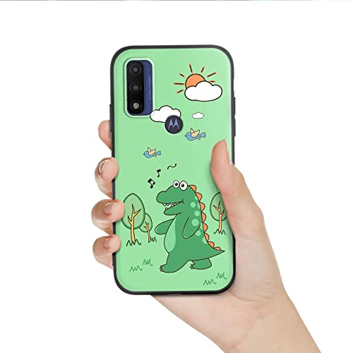 Nuouxoco For Galaxy Moto G Pure Phone Case (2021) Cute Funny Green Cartoon Dinosaur For Women Girls With Strap Shockproof Protection Cover For Motorola G Power (2022)/Moto G Play (2023)-Cute Dinosaur #TOP7
