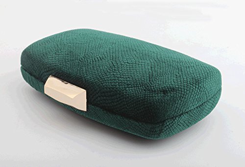 Missfiona MFCLUTCH31_A02 Womens Solid Color Velvet Evening Clutch Hardbox Formal Handbag Party Purse thumb #2