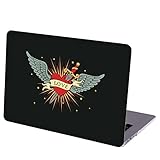 MINGDAO Compatible with MacBook Air 13.6-inch Hard Protective Shell Cace and Keyboard Cover ( A2681, M2 chip, 2022 Release ) - Love Heart with Angel Wings Tattoo Design