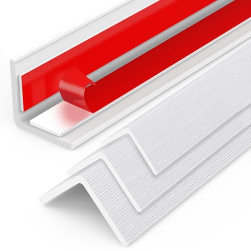 Image of Corner Guards - 8PCS White Wall Corner Guard with Back Glue for Baby Safety, Stair Corners, Edge Protection - 59 in(L) x 1-5 /8 in(W)