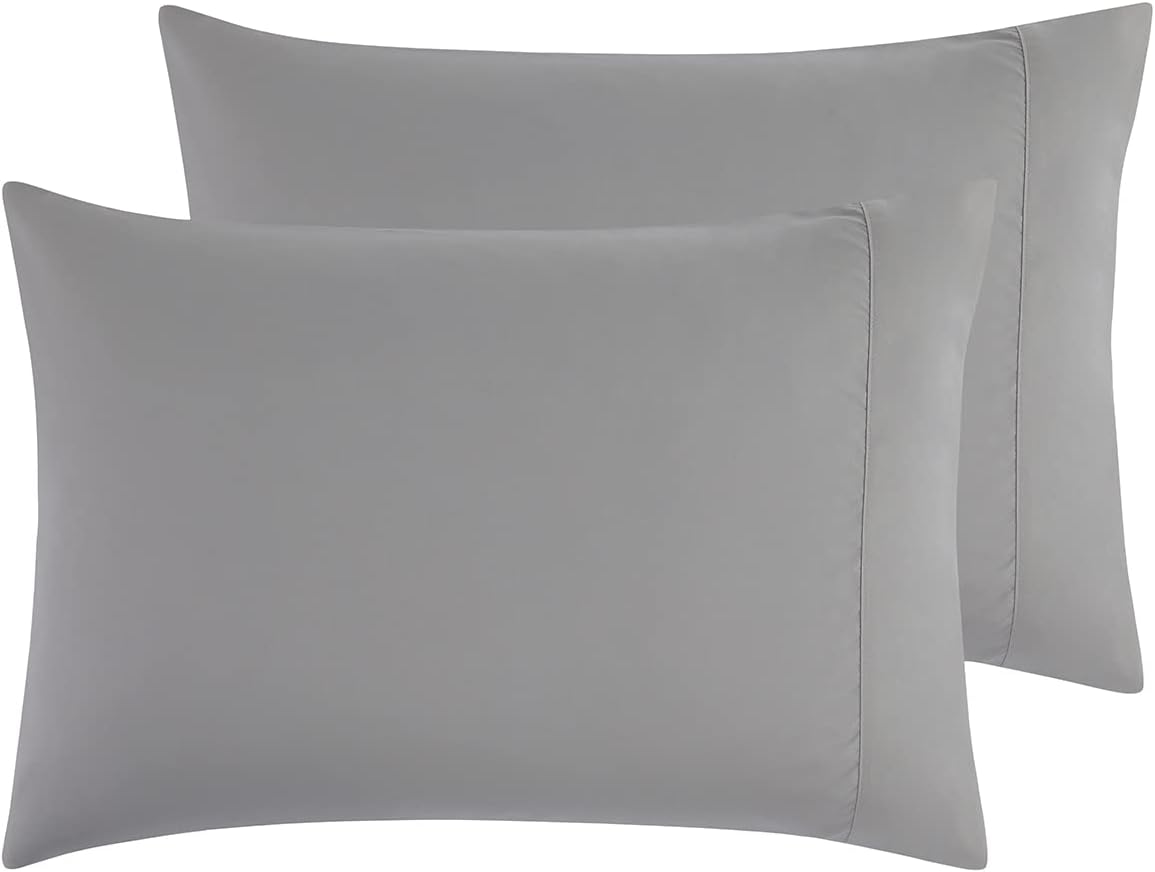 Pillow Cases Standard Size - Soft Pillow Cases Queen - Standard Pillow Cases Set of 2 - Queen Pillow Cases Set of 2 - Queen Pillowcases Standard Size - Silver Light Gray