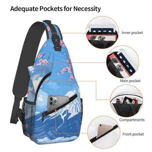 Morrales tipo sling Japan Mount Fuji Cherry Flower unisex miniatura 4