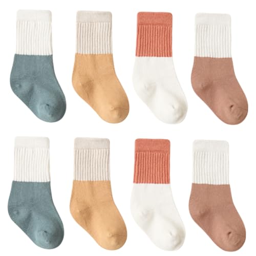 Holibanna 4 Pairs Unisex Baby Socks Cotton Socks Warm Toddler Stockings Comfortable Thicken for 1-3 Years Old Boys Girls