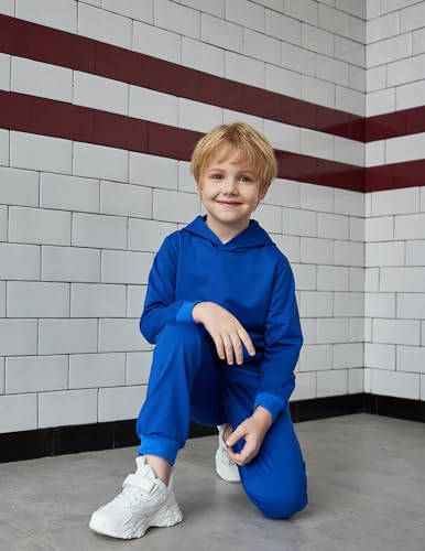 Arshiner 2 Piece Outfit Boys Pullover Hoodies Sweatshirt Suit For Kids Tracksuit Set Blue 9~10 Years3