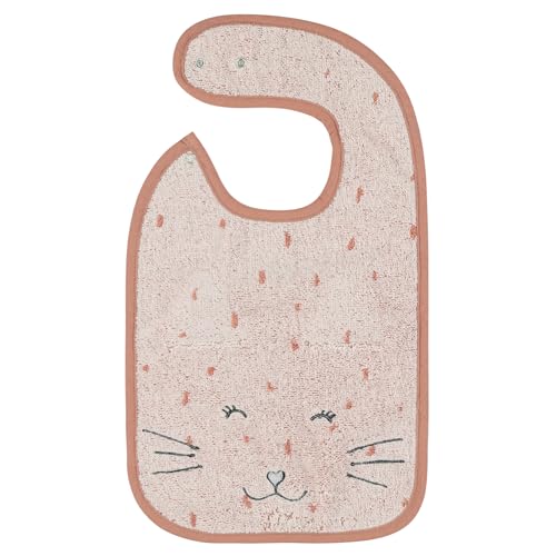 Bavoir Trixie coton bio rose GOTS Mrs. Cat pour repas bébé