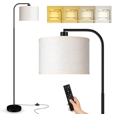Dimmable Floor Lamp for Living Room,Arc Sofa Lamps with Remote Control,Stepless Dimmable Brightness & Colors Temperature 2700k-6500k,67 In,Tall Flexible Standing Lamp for Bedroom Study Room Office