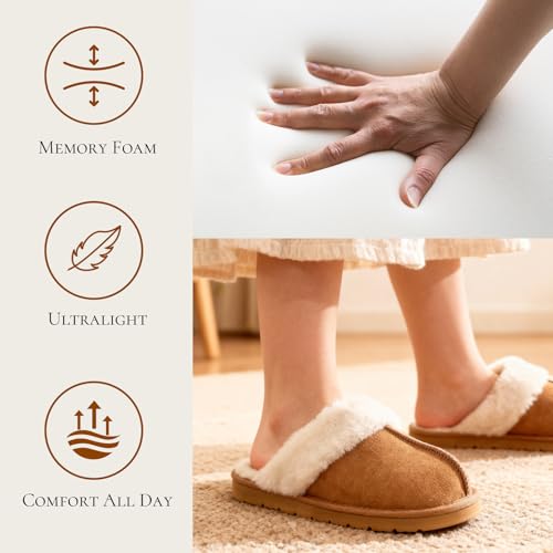 Fuzzy Slippers for Women Cozy Faux Fur House Shoes Winter Warm Memory Foam Slippers for Indoor and Outdoor - Image 4