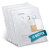 Lurau Dokumententasche A4 - 10 Stück Sammelmappen für Dokumente - Durchsichtige Dokumentenmappe A4 zum Abheften - Hochwertige Mappe für Dokumente