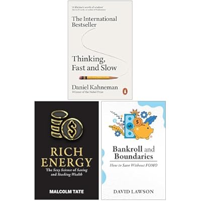 Thinking Fast and Slow, Rich Energy & Bankroll and Boundaries 3 Books Collection Set