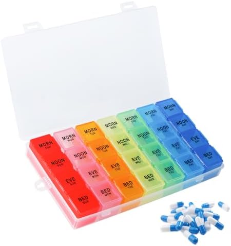 2 Organizzatori Settimanali Pillole Extra Large - Doppia Dose Giornaliera, Facili Da Leggere - Foto 13
