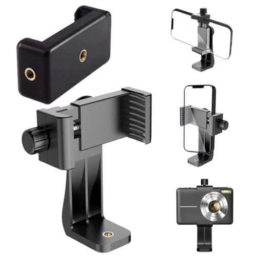 BCHKO 2 Piezas Trípode Soporte para Teléfono Accesorio Adaptador de Trípode para Trípode Selfie Stick Monopie, Soporte para Teléfono Vertical y Horizontal Trípode Soporte con Clip para Smartphone