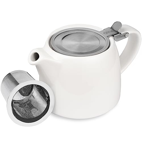 ORNA Keramik Teekanne mit Siebeinsatz – Kleine Teekanne für losen...
