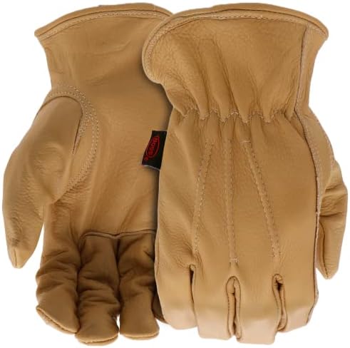 BOSS Men's AquaArmor Durable Cowhide Leather Work Gloves, Water Resistant, Keystone Thumb, Abrasion Resistant, X-Large, Tan, (B81041-XL)