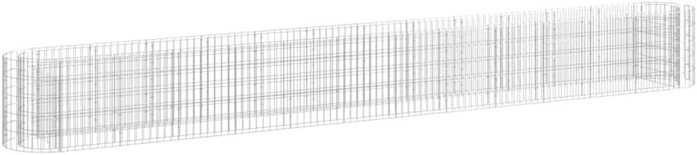 vidaXL Galvanized Iron Gabion Raised Bed - Sturdy and Weather-, Perfect for Garden/Patio Flower Border, Easy Assembly Required, Silver