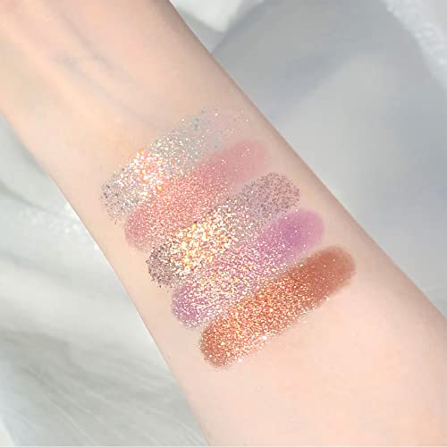 Erinde 10 Colors Eyeshadow Palette, Matte Shimmer Eye Shadow Makeup Palette, High Pigmented, Blendable For Sparkling Korean Eye Makeup, Glitter Pearl Eyeshadow Palette With Brush, Sugar Snowflakes #TOP3