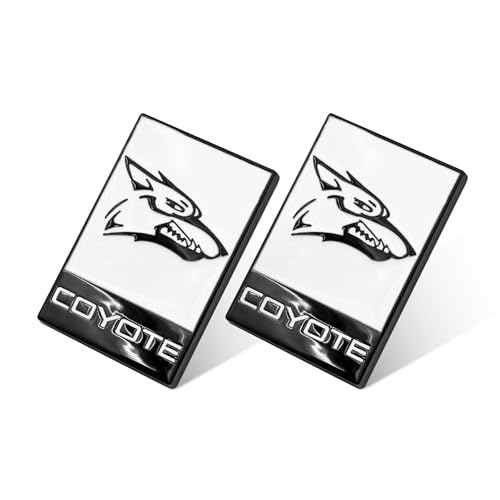 Image of 2PCS Custom Coyote Logo Decal Fits for Car Or Truck Fender Side Tailgate Rear Trunk Sticker Emblem Badge (White)