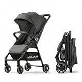 Tumibabiii Baby Stroller-Single-Handed Folding, Multi-Angle Adjustable, Front-Back bidirectional, Suitable for 30KG1-3-year-old Infants, Portable Umbrella carts and Portable Travel carts (Black)