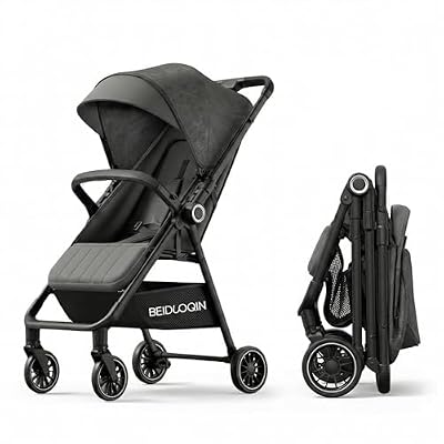 Tumibabiii Baby Stroller-Single-Handed Folding, Multi-Angle Adjustable, Front-Back bidirectional, Suitable for 30KG1-3-year-old Infants, Portable Umbrella carts and Portable Travel carts (Black)