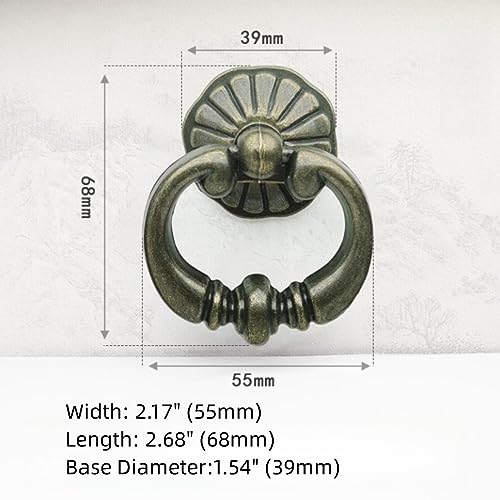 Wenran Antique Bronze Antique European Rustic Hanging Pulls Zinc Alloy Handle Tv Cabinet Drawer Cabinet Door Handle Clothes Shoes Wine Cabinet Solid Single Hole Knob Length 68Mm  thumb #3