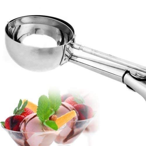 TOPHAVENStainless Steel Ice Cream Scoop Multi Use Food Spoon (Silver)