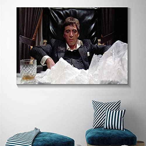 Ifunew Pacino Scarface Poster Decorative Painting Canvas Wall Art Living Room Posters Bedroom Painting 16X24Inch(40X60Cm) #TOP4