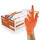 UNIGLOVES Orange Pearl Nitril-Untersuchungshandschuhe - vielseitig einsetzbar, puderfreie und latexfreie Einweghandschuhe - Box mit 100 Handschuhen, Orange, Mittel (GP0133)