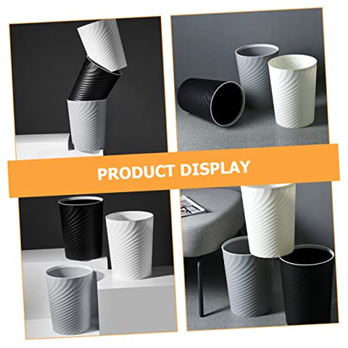 Caneca de basura rectangular de plástico negra miniatura 6