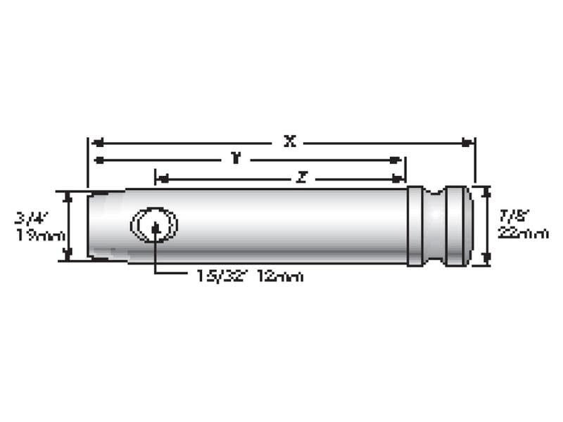 Top Link Pin 3/4" x 2-1/4" Cat 1 for Allis Chalmers & White Oliver