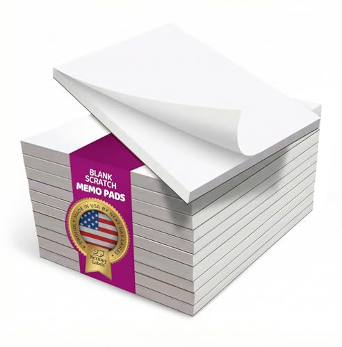 NextDayLabels - Memo Pads, 10 Notepads with 50 – 4x6 Sheets Per Scratch Pad, White, 50#, Office...