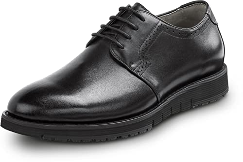 SR Max Beaufort, Men's, Black, Dress Style Soft Toe Slip Resistant Work Shoe (9.0 M)