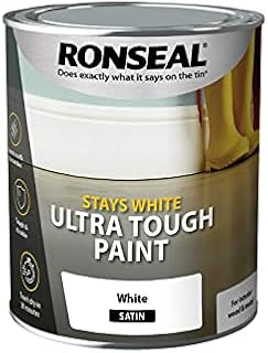 RONSEAL RSLSWUTSP750 Stays Ultra Tough Satin Paint, White, 750 ml