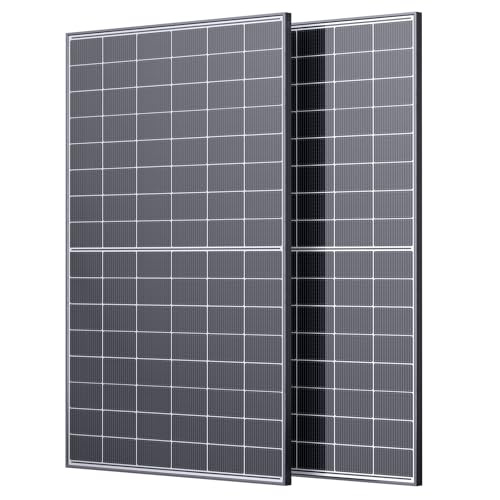 Image of 450W Bifacial Solar Panel 2-Pack, N-Type 16BB Solar Cells | Up to 25% High Efficiency, Anti-Shade Dual-Module Design, Double Glass, for Home Rooftops, RVs, and Off-grid System