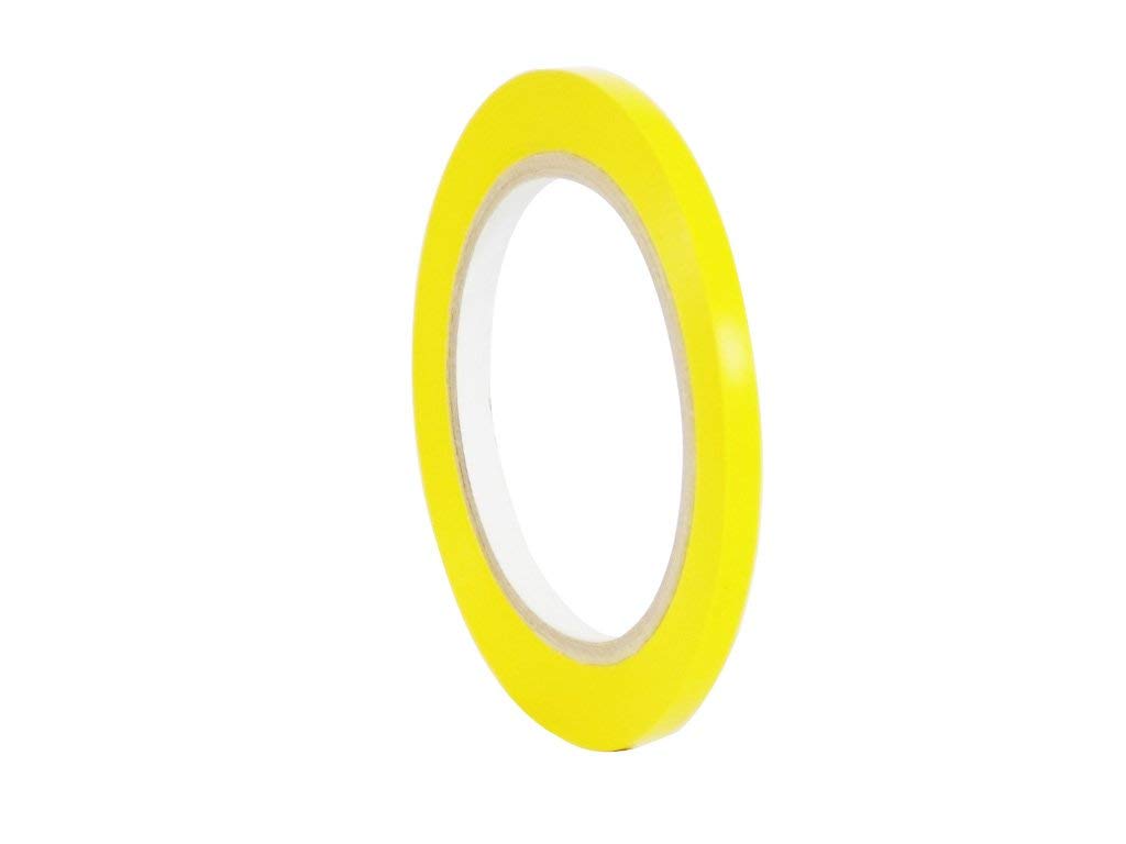 WOD VTCP366 Yellow Pinstriping Dance Floor Vinyl Tape, 1/4 inch x 36 yds. Marking Tape for School Gym, Warehouse, Parking Spaces and More